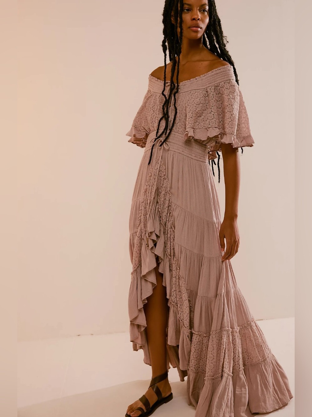 Free People Dancing on Air Dusty Pink Maxi Dress Size XS